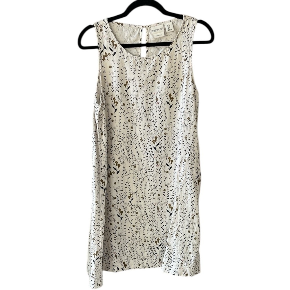 Rachel Zoe Sz S 100% Linen Sleeveless Shift Dress A-line Dainty Floral
